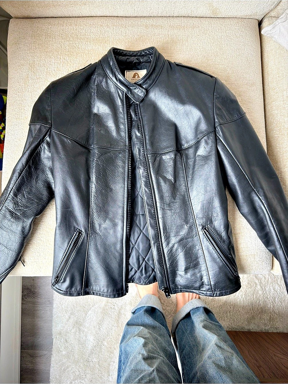 ANGORA Black Leather Jacket